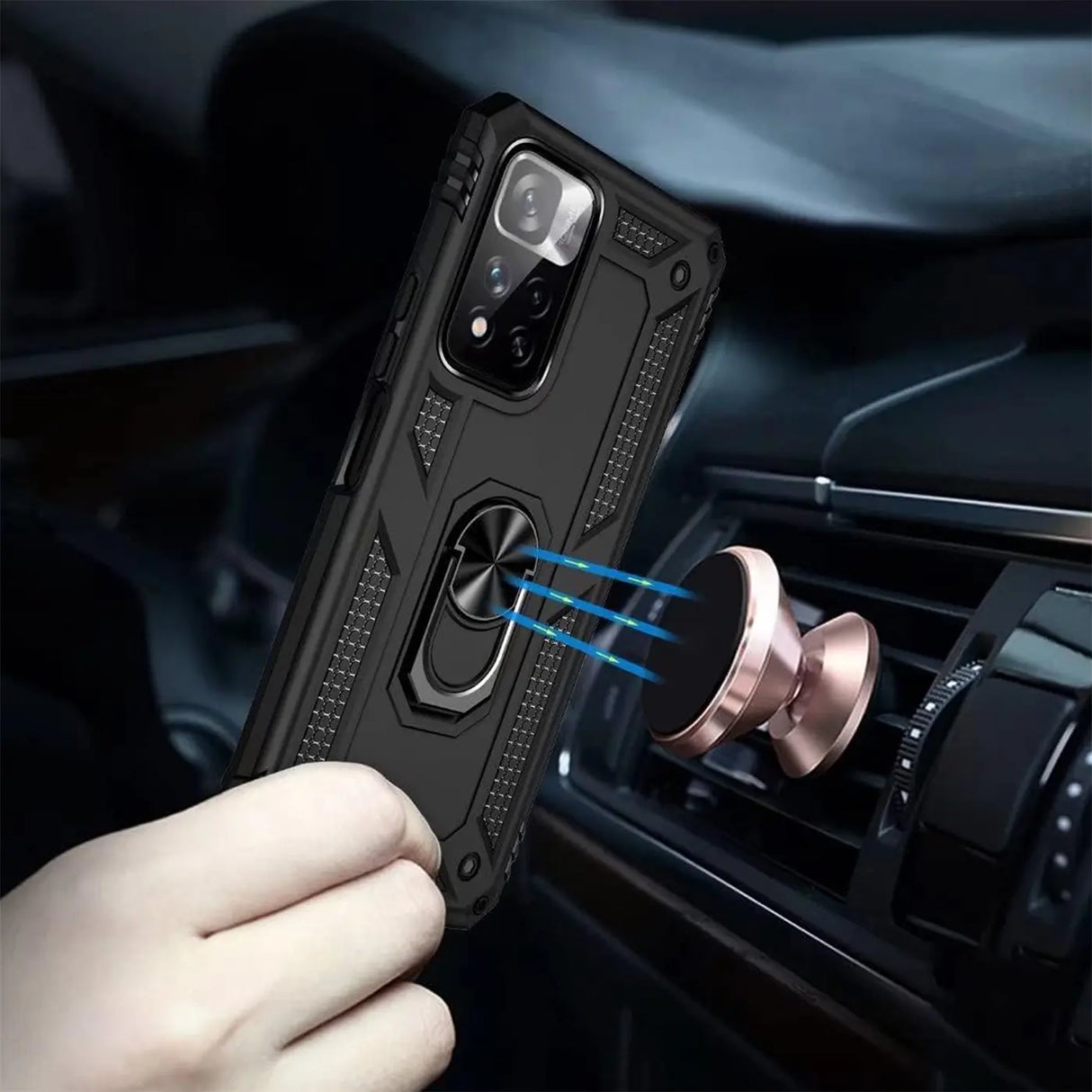 Härte getestete, stoßdämpfende Handyhülle für Xiaomi Redmi Note 11 Pro+ 5G in Schwarz