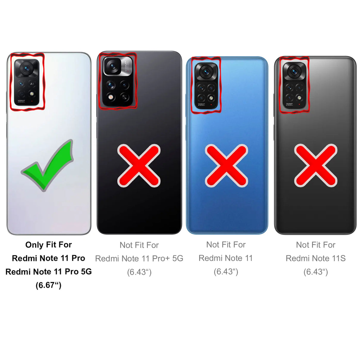 Härte getestete, stoßdämpfende Handyhülle für Xiaomi Redmi Note 11 Pro / Note 11 Pro 5G in Schwarz
