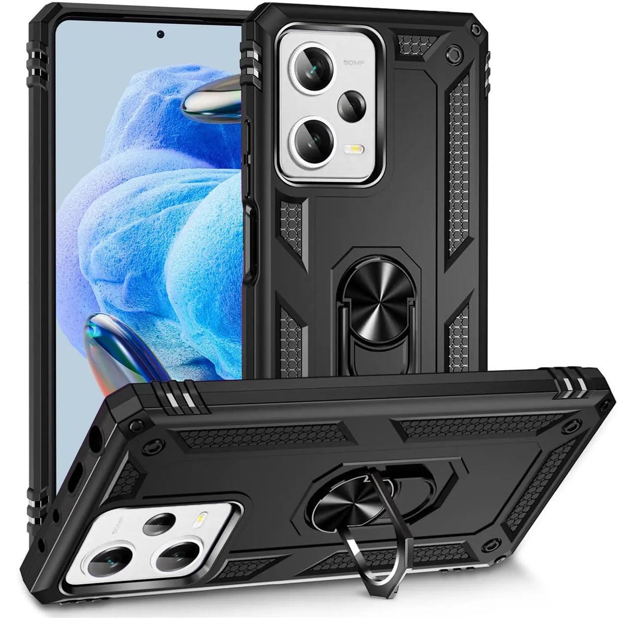 Härte getestete, stoßdämpfende Handyhülle für Xiaomi Redmi Note 12 Pro Plus 5G in Schwarz