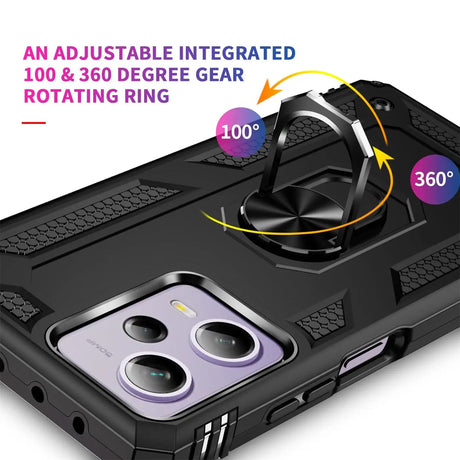 Härte getestete, stoßdämpfende Handyhülle für Xiaomi Redmi Note 12 Pro Plus 5G in Schwarz