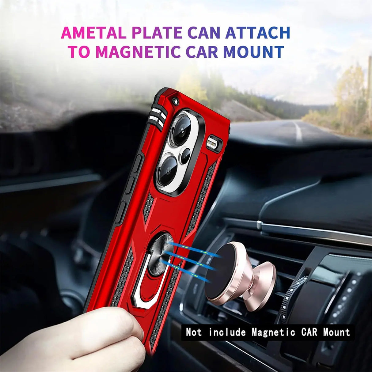 Härte getestete, stoßdämpfende Handyhülle für Xiaomi Redmi Note 13 Pro+ 5G in Rot