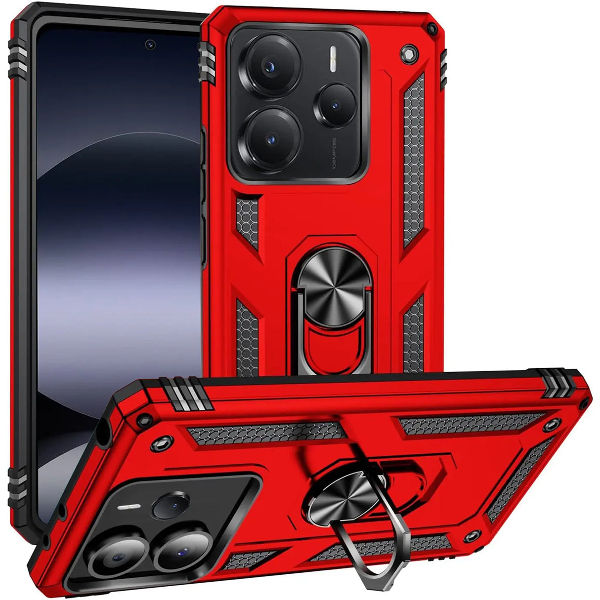 Härte getestete, stoßdämpfende Handyhülle für Xiaomi Redmi Note 14 5G in Rot