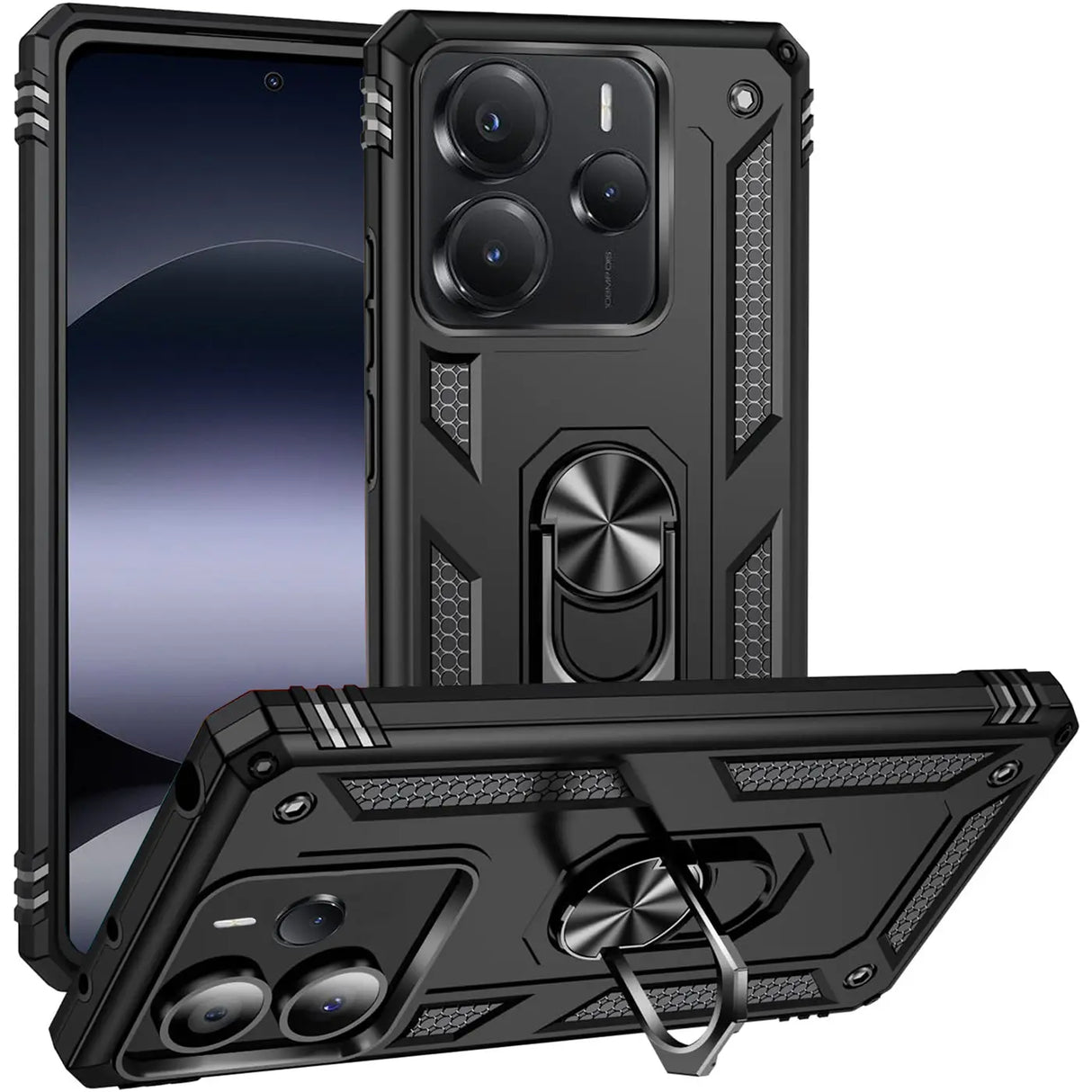 Härte getestete, stoßdämpfende Handyhülle für Xiaomi Redmi Note 14 5G in Schwarz