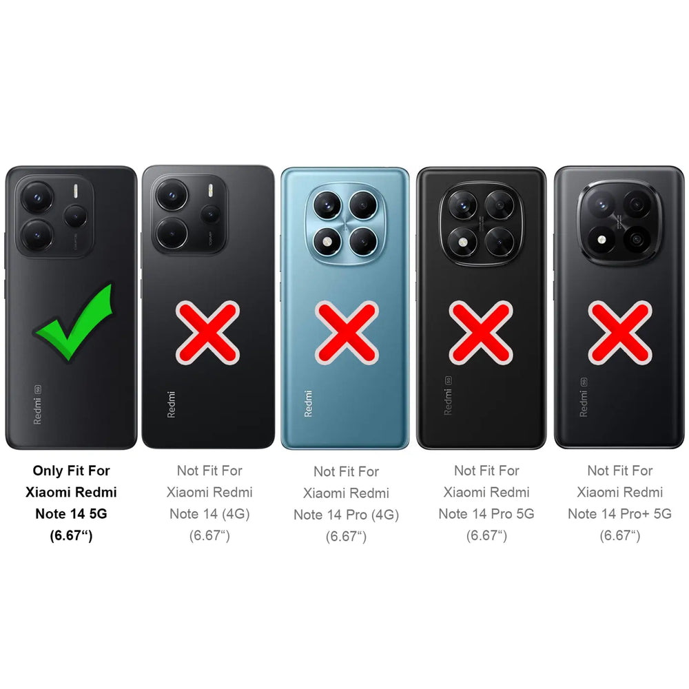 Härte getestete, stoßdämpfende Handyhülle für Xiaomi Redmi Note 14 5G in Schwarz