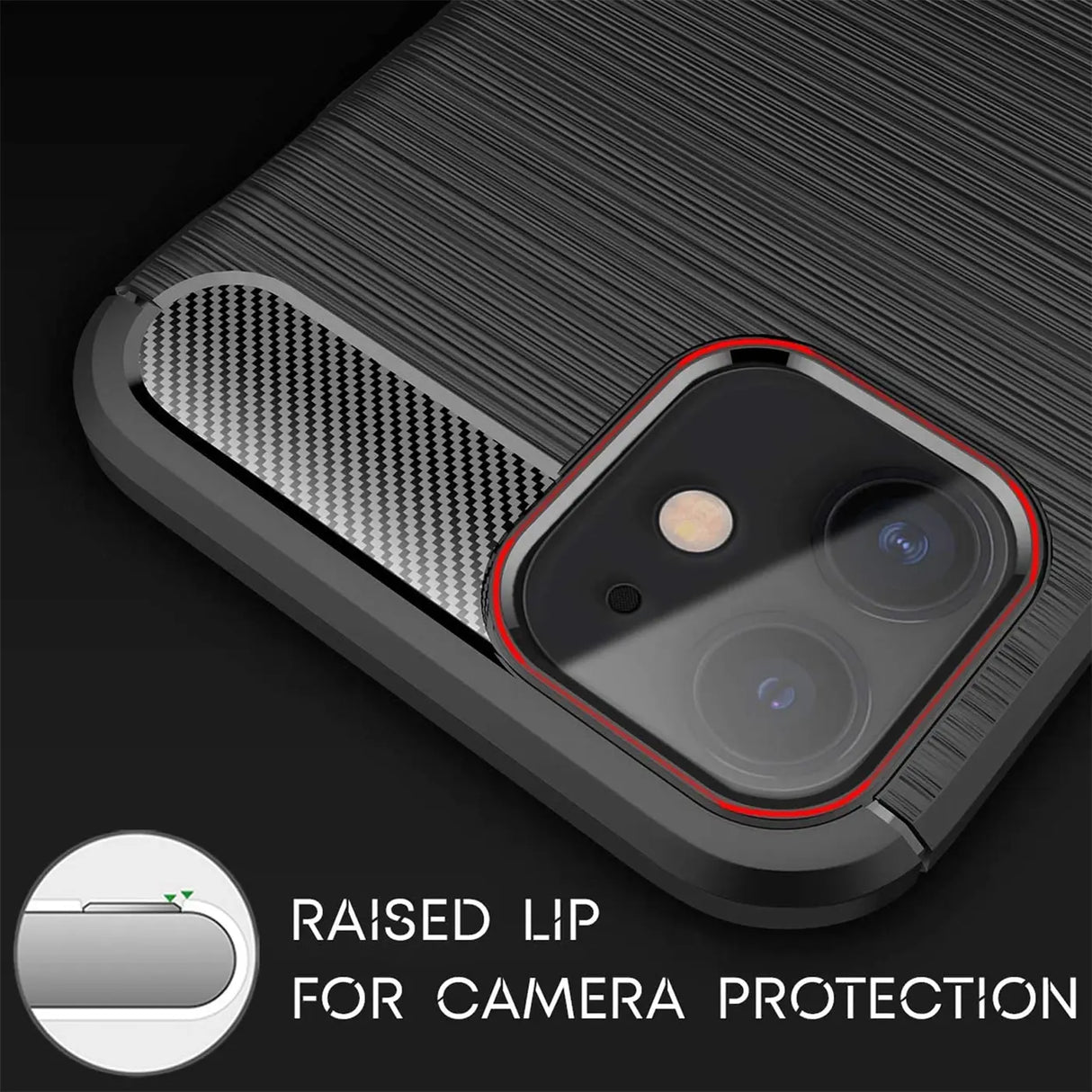 Stylische und elegante Handyhülle für iPhone 12 Mini in Carbonoptik