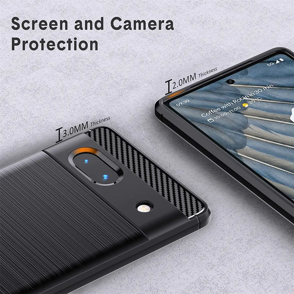 Stylische und elegante Handyhülle für Google Pixel 7a in Carbonoptik