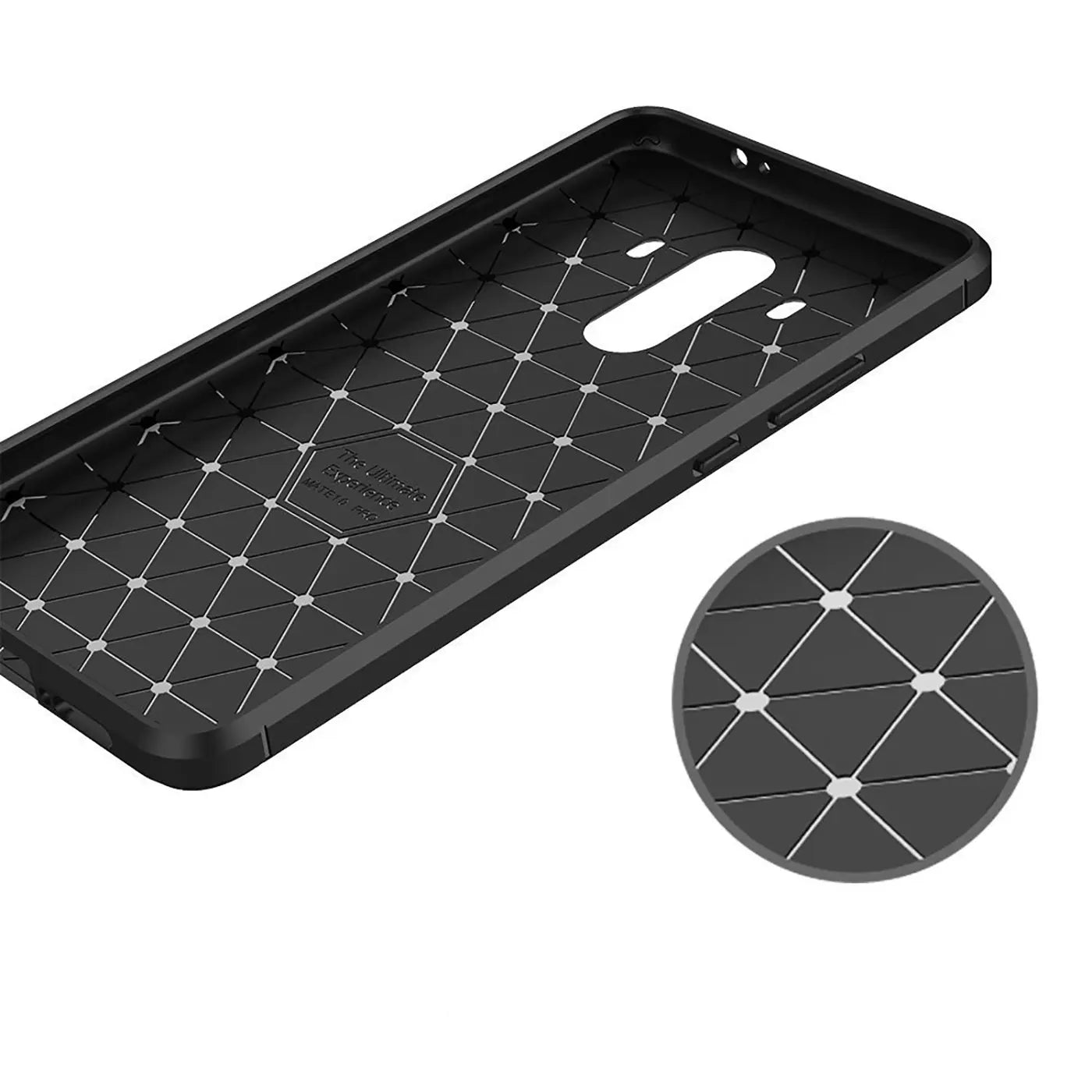 Schwarze Carbon-Hülle, Innenansicht, Muster, für Huawei Mate 10 Pro