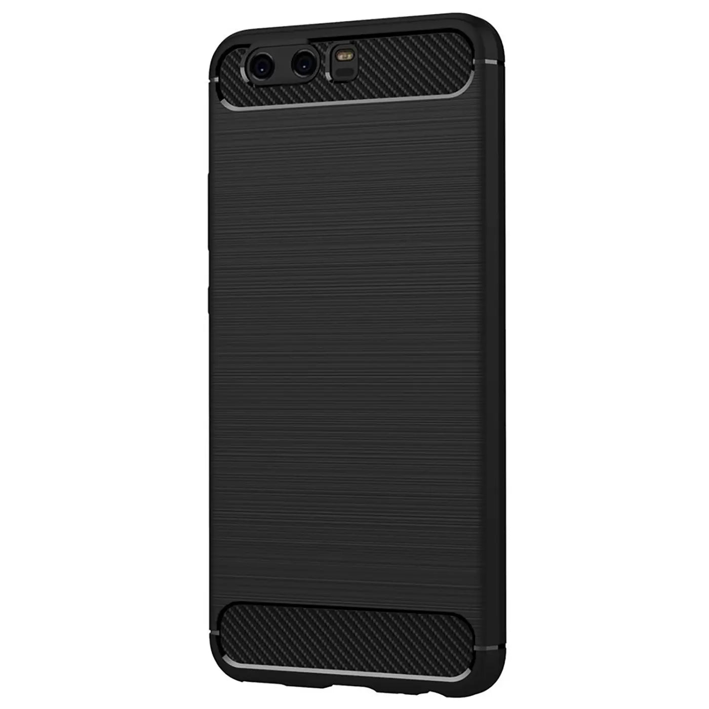 Schwarze Carbon-Hülle, Rückansicht, für Huawei P10