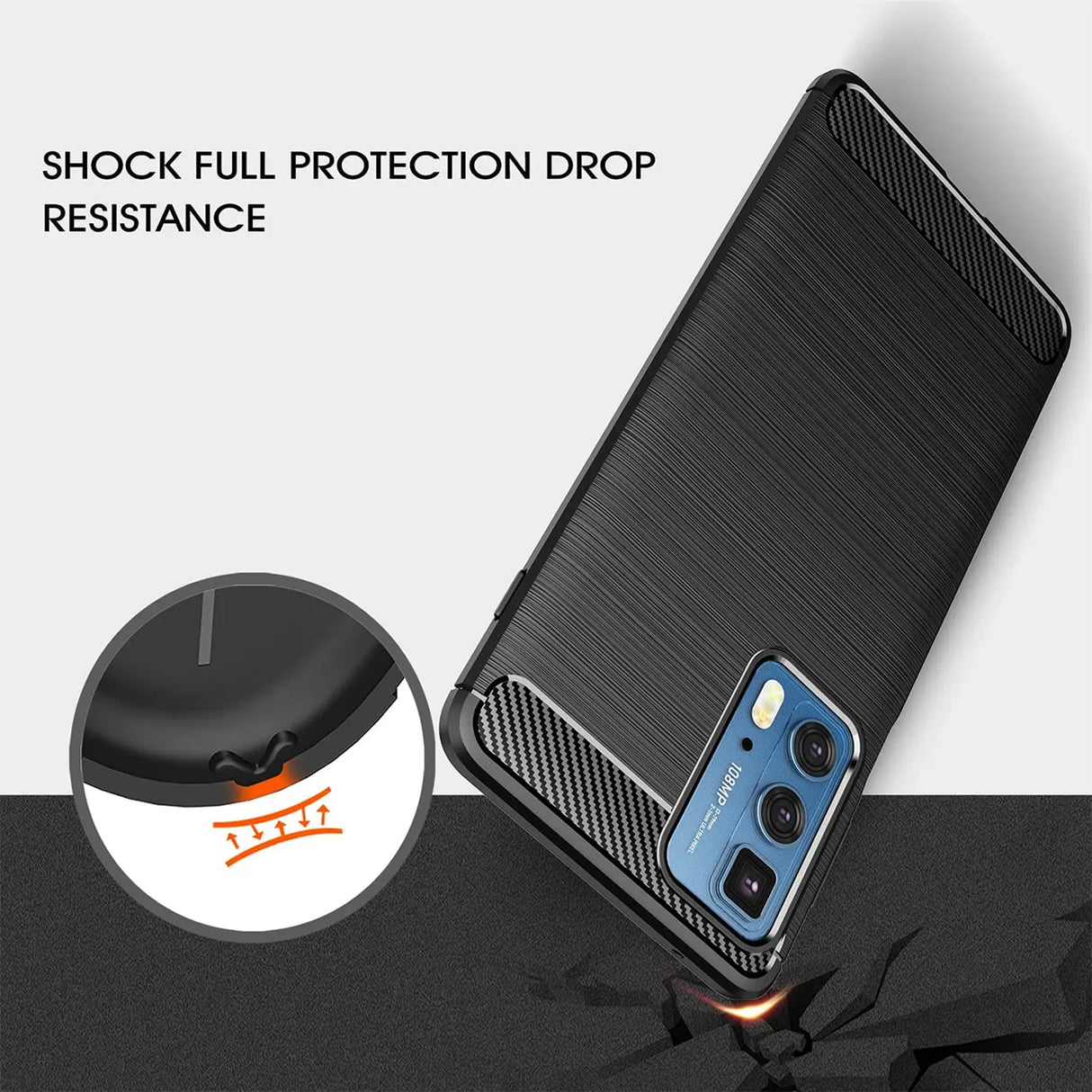Stylische und elegante Handyhülle für Motorola Edge 20 Pro in Carbonoptik
