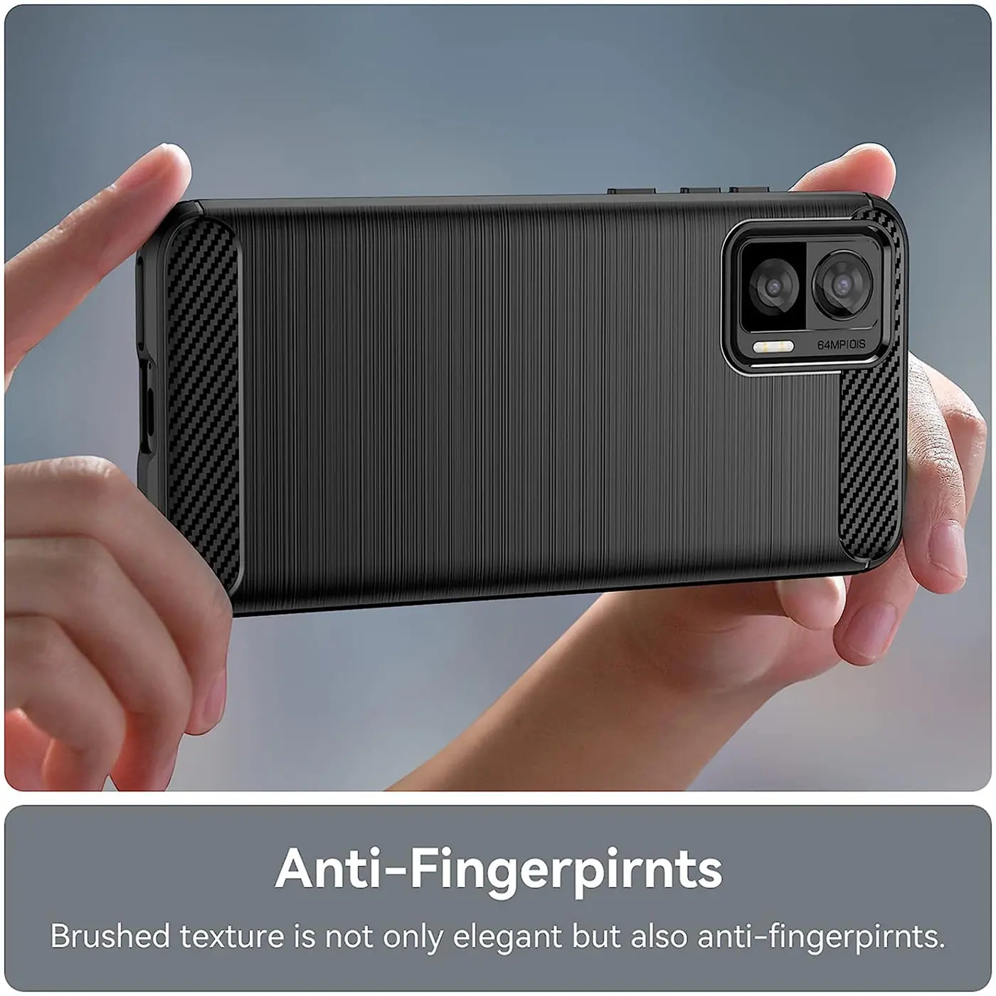 Schwarz, Carbon-Optik, Rückansicht, Motorola Edge 30 Neo Hülle