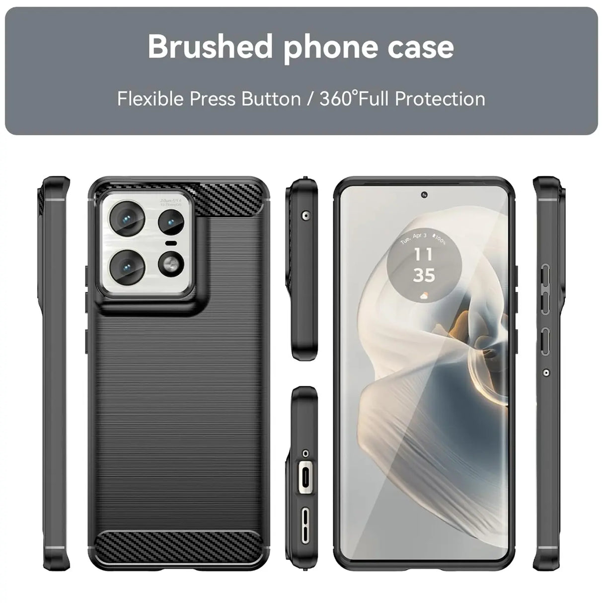 Stylische und elegante Handyhülle für Motorola Edge 50 Pro in Carbonoptik