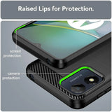 Stylische und elegante Handyhülle für Motorola Moto E13 in Carbonoptik
