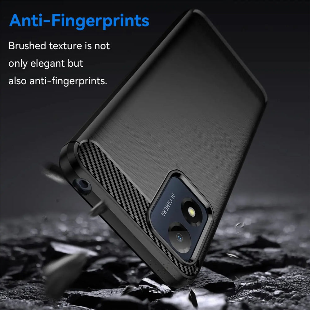 Stylische und elegante Handyhülle für Motorola Moto E13 in Carbonoptik