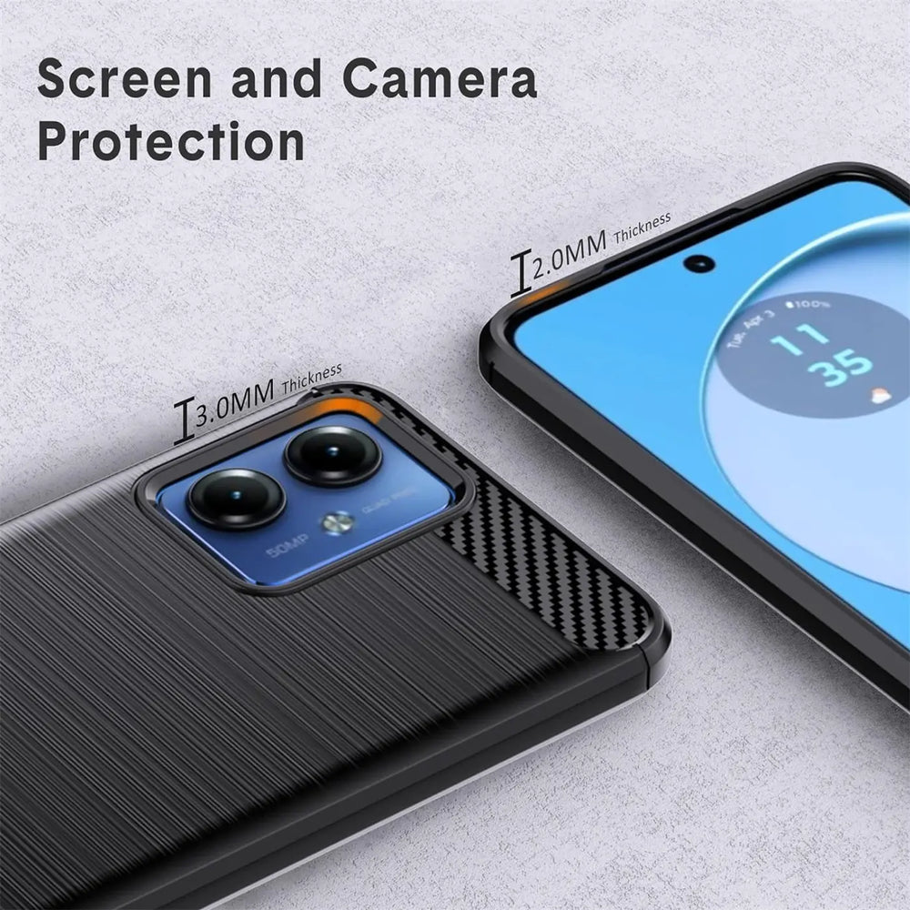 Stylische und elegante Handyhülle für Motorola Moto G14 in Carbonoptik
