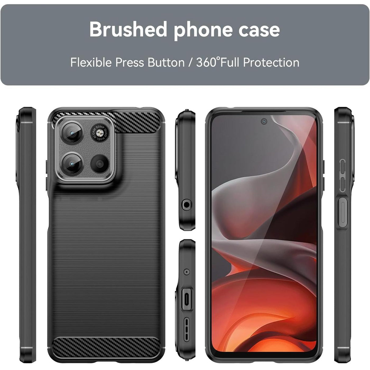 Motorola Moto G17 / G17 Power - Carbon Hülle Stoßfest