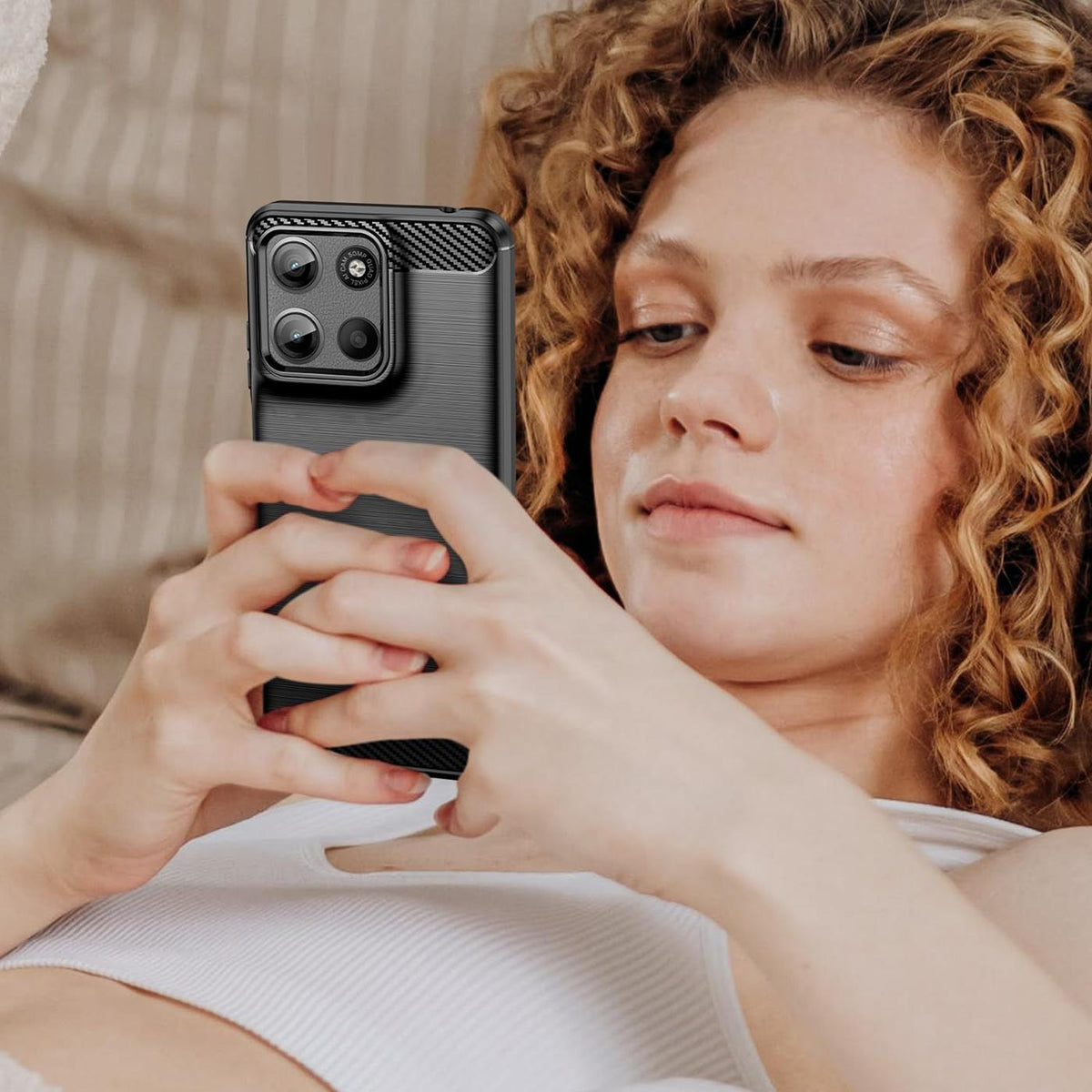 Motorola Moto G17 / G17 Power - Carbon Hülle Stoßfest