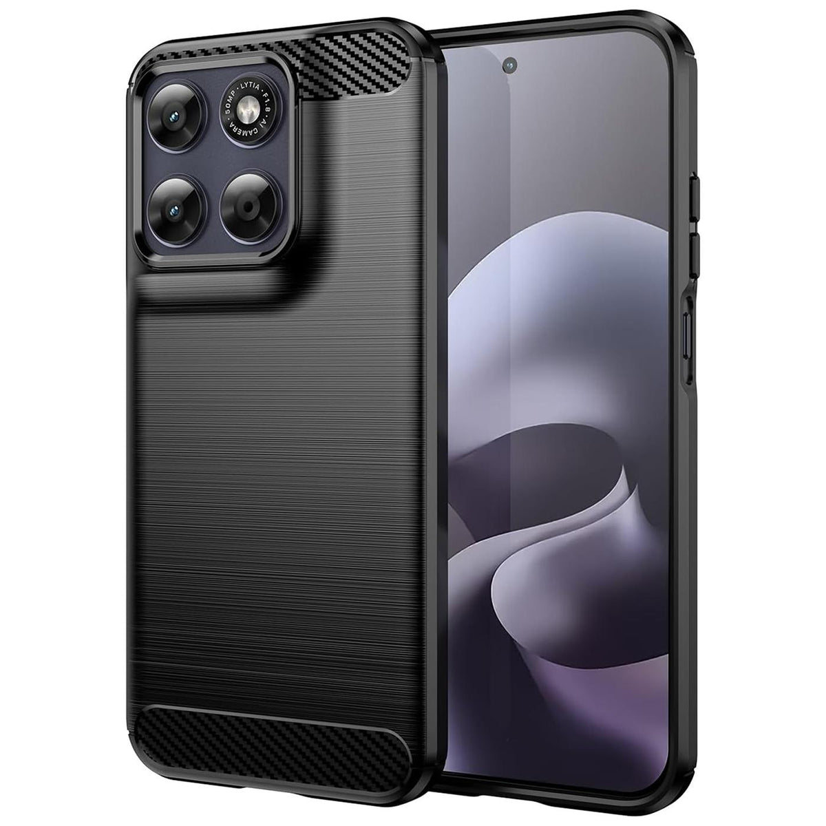 Motorola Moto G67 / G77 - Carbon Hülle Stoßfest