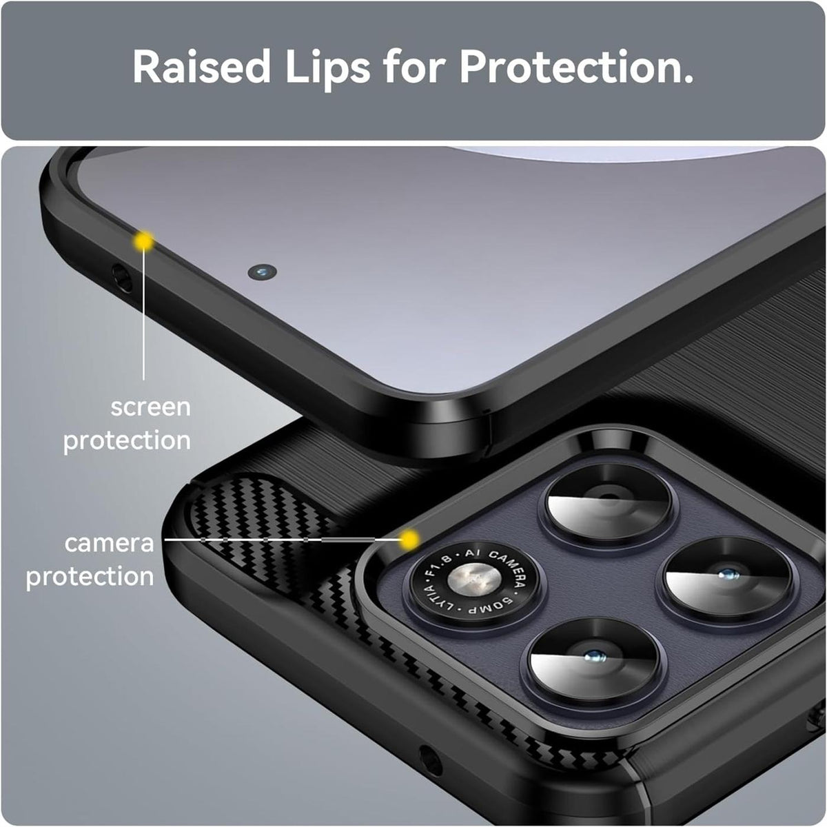 Motorola Moto G67 / G77 - Carbon Hülle Stoßfest