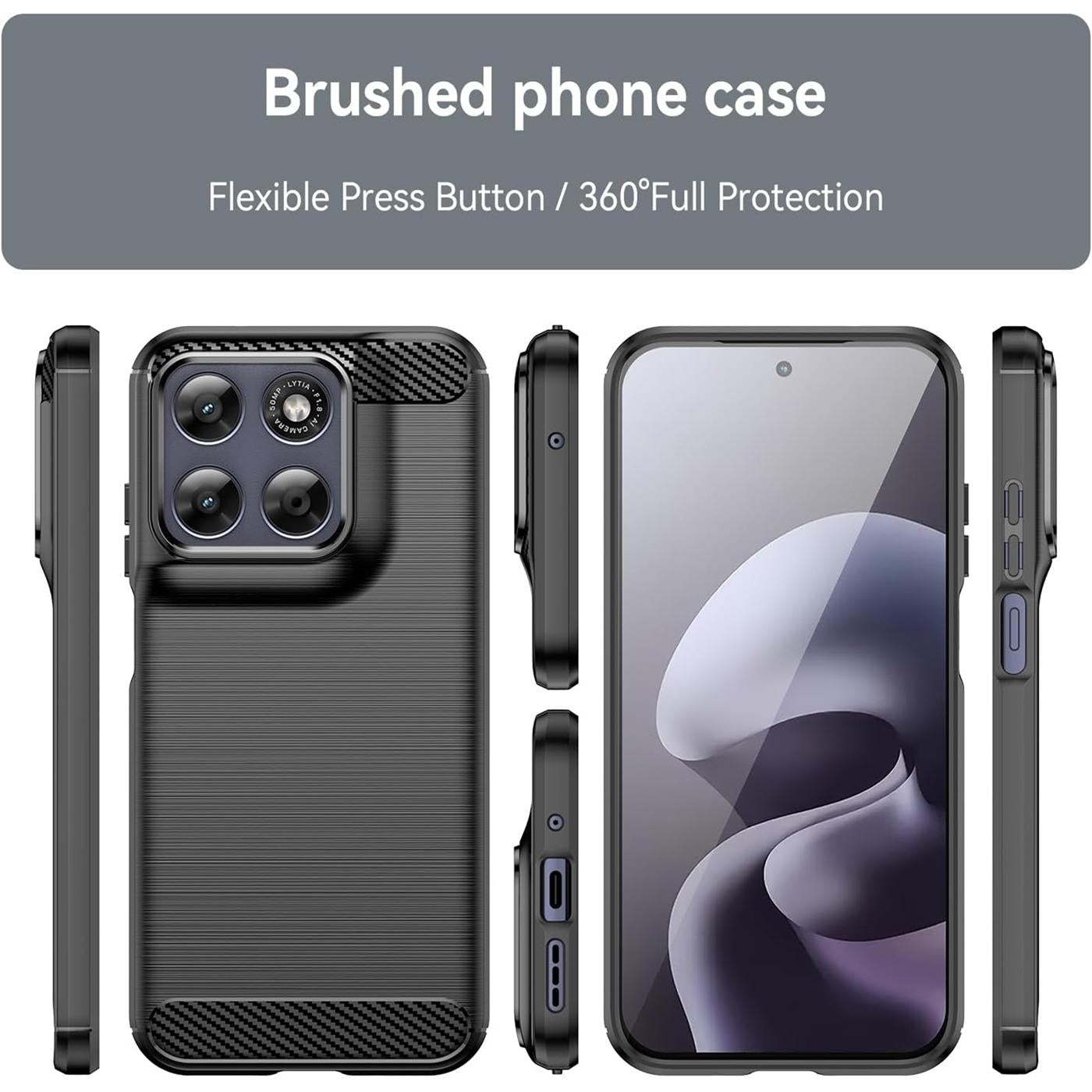 Motorola Moto G67 / G77 - Carbon Hülle Stoßfest