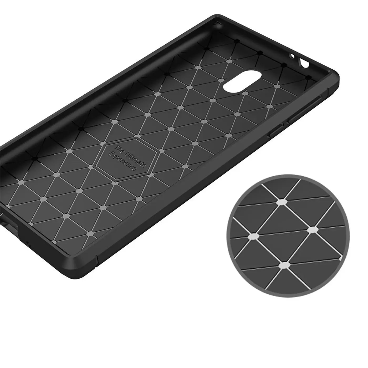 Schwarze Carbon-Hülle, Innenansicht, Muster, für Nokia 3