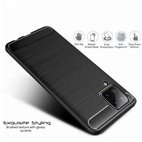 Stylische und elegante Handyhülle für Samsung Galaxy A12 / M12 in Carbonoptik