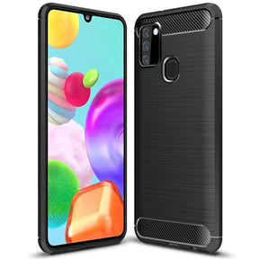 Stylische und elegante Handyhülle für Samsung Galaxy A21s in Carbonoptik