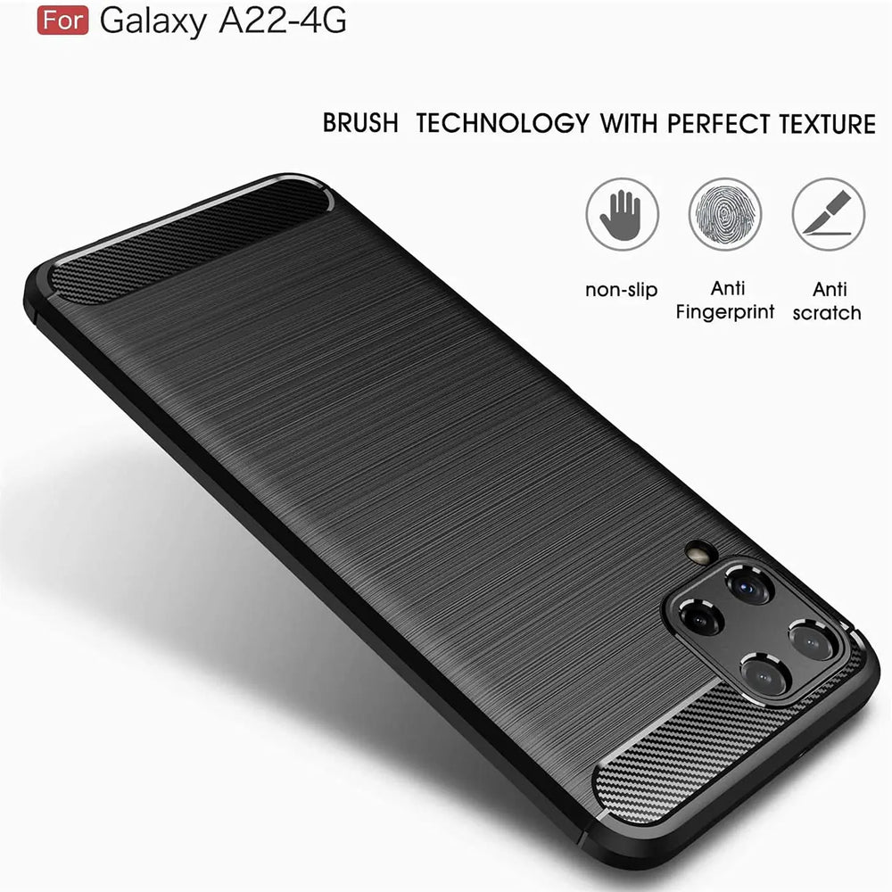Stylische und elegante Handyhülle für Samsung Galaxy A22 4G / M32 / M22 in Carbonoptik