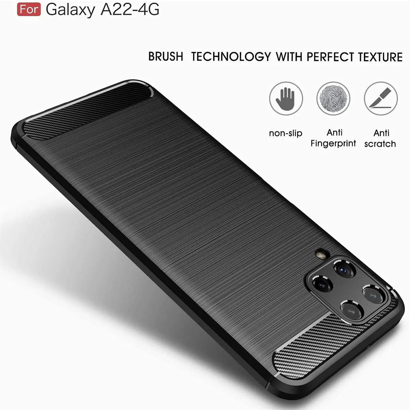 Stylische und elegante Handyhülle für Samsung Galaxy A22 4G / M32 / M22 in Carbonoptik