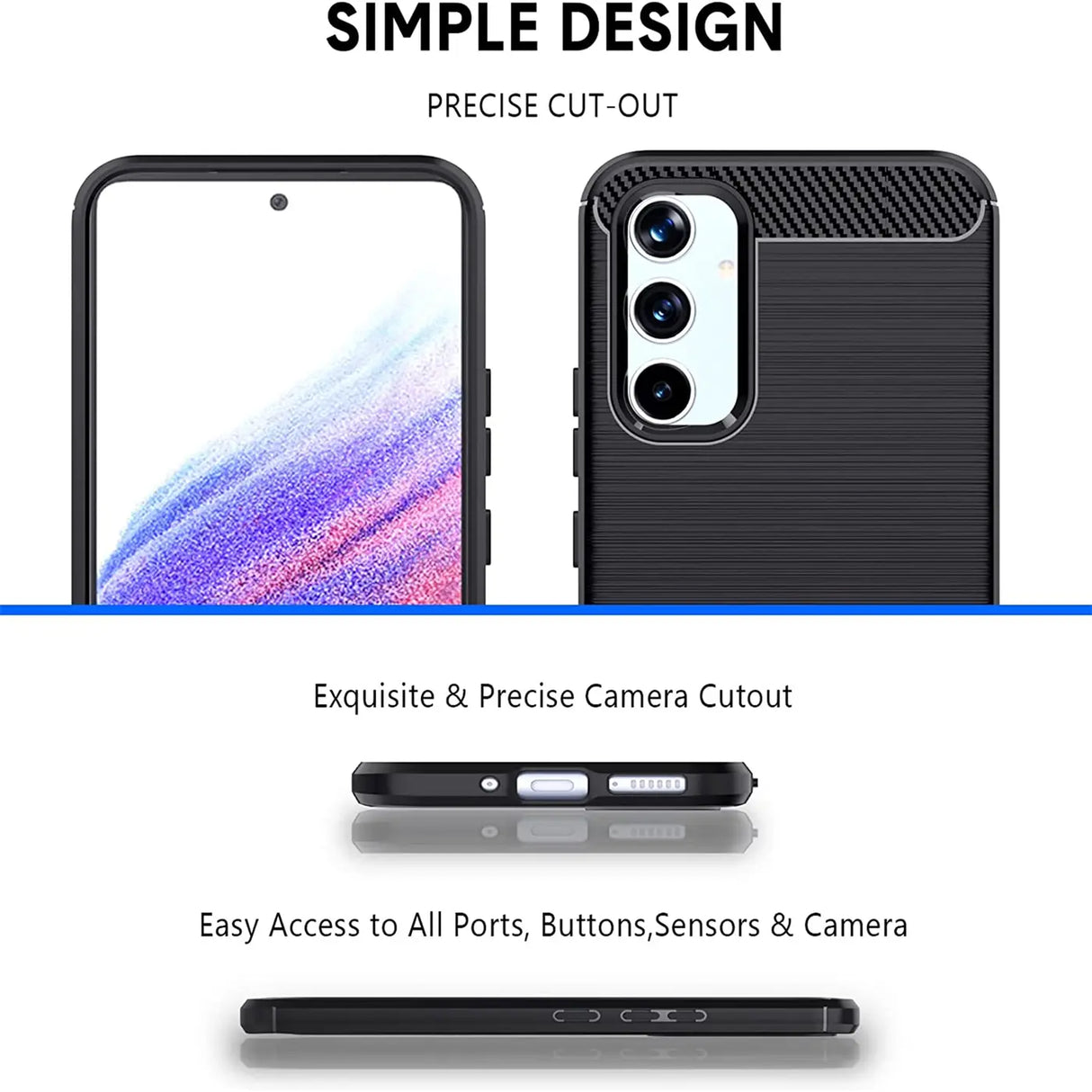 Stylische und elegante Handyhülle für Samsung Galaxy A54 5G in Carbonoptik