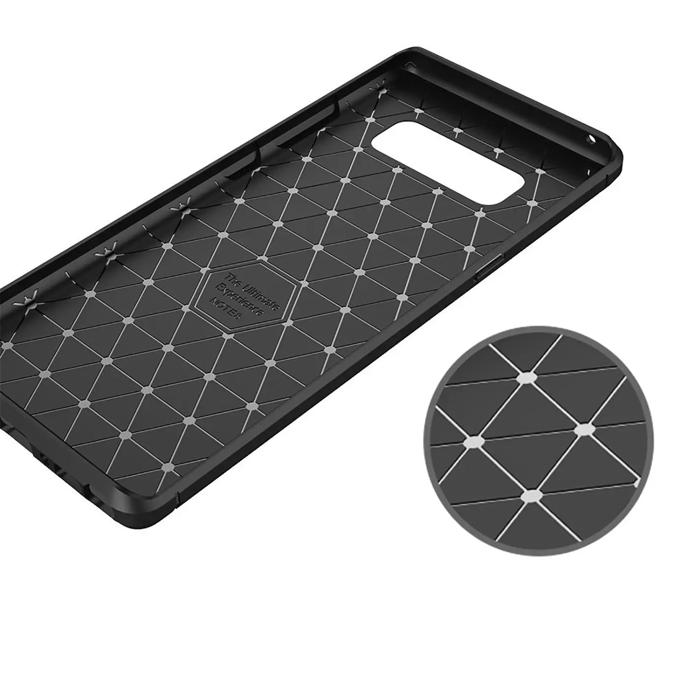 Schwarze Carbon-Hülle, Innenseite mit Rautenmuster, für Samsung Galaxy Note 8