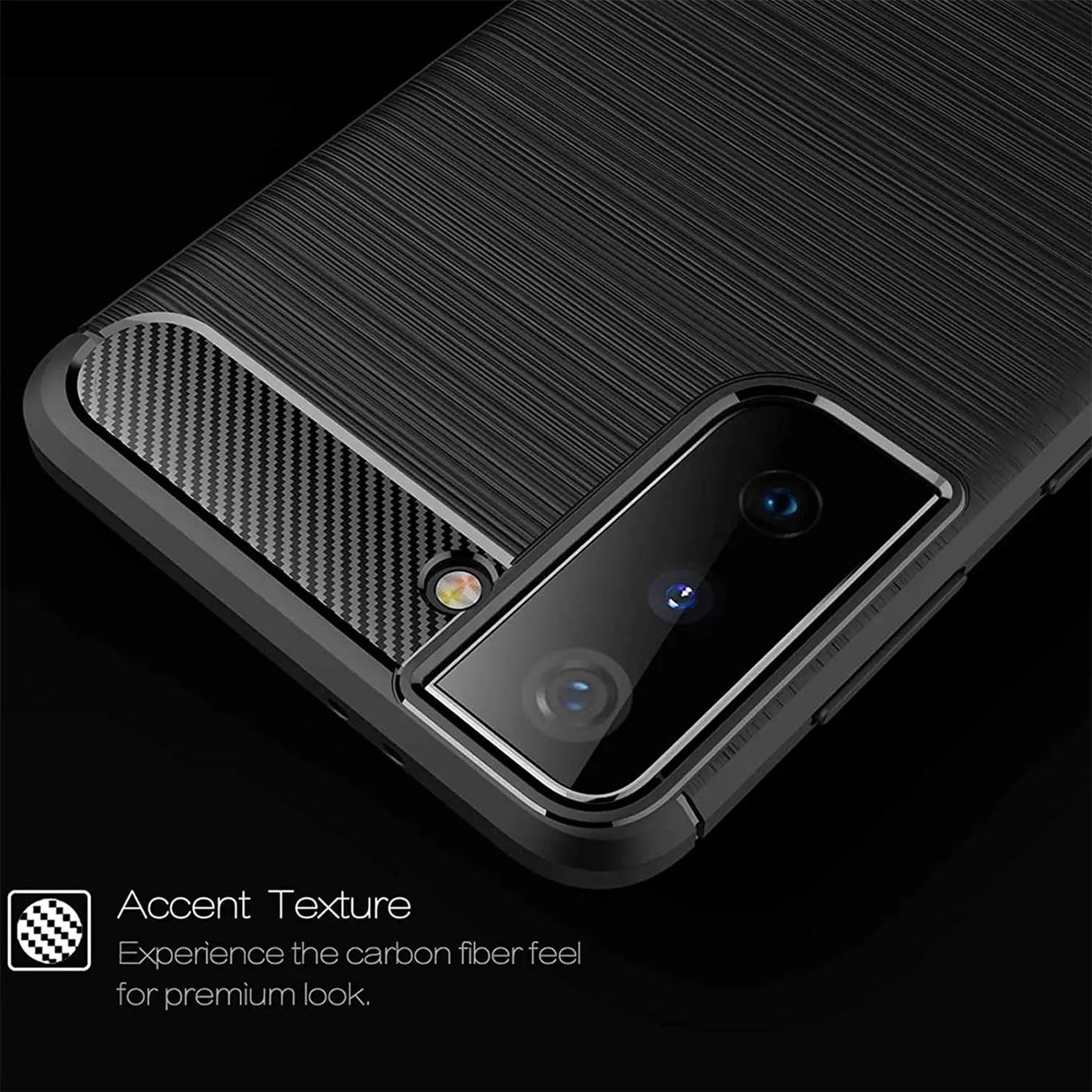Stylische und elegante Handyhülle für Samsung Galaxy S21 in Carbonoptik