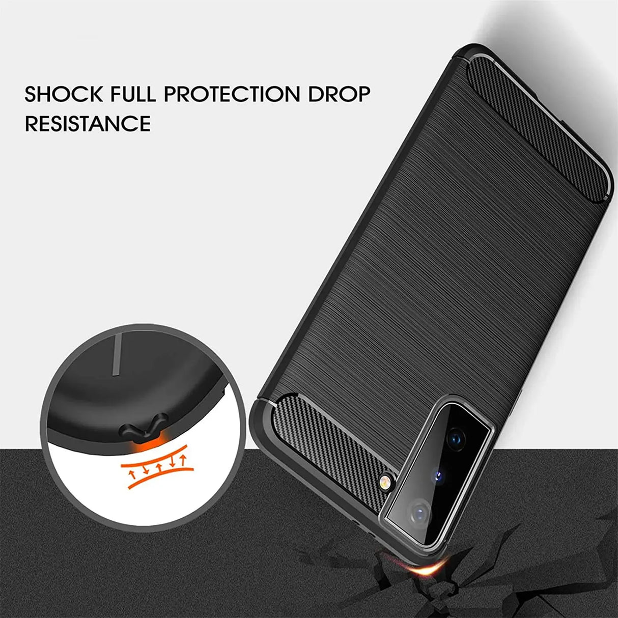 Stylische und elegante Handyhülle für Samsung Galaxy S21 in Carbonoptik