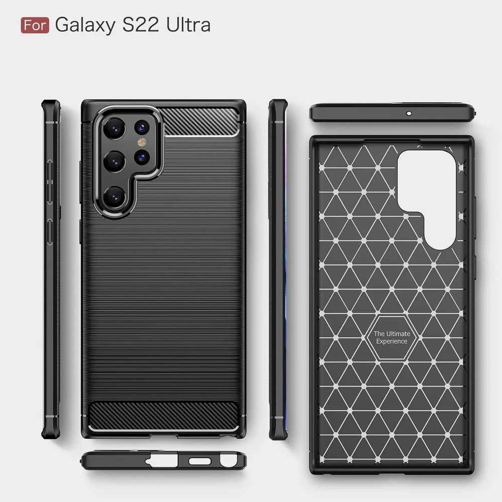 Stylische und elegante Handyhülle für Samsung Galaxy S22 Ultra in Carbonoptik