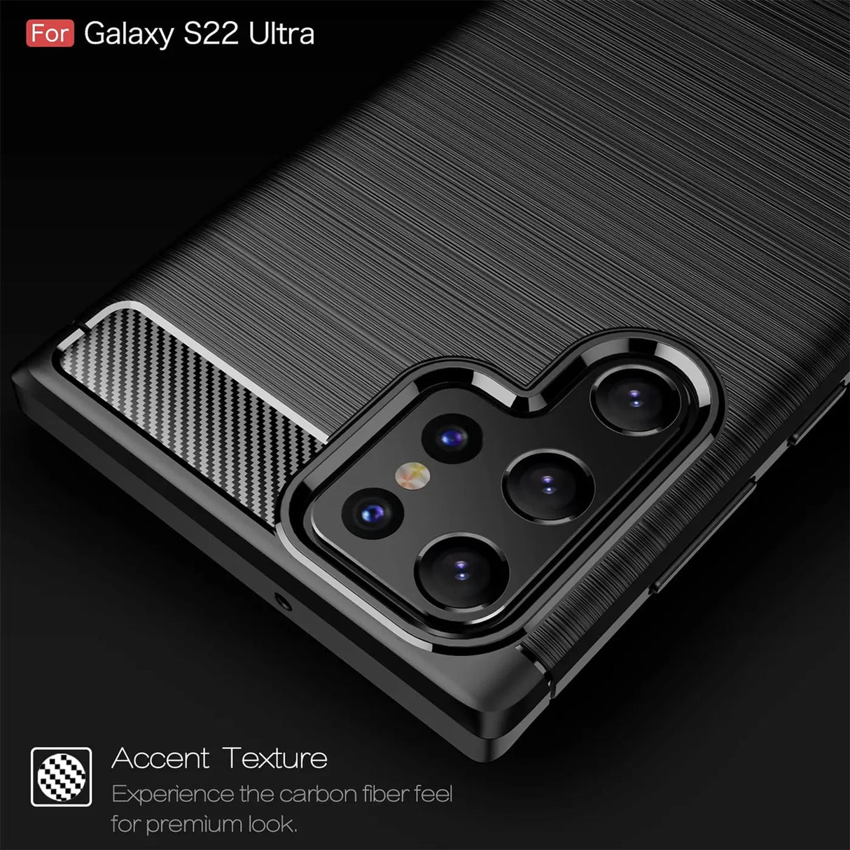 Stylische und elegante Handyhülle für Samsung Galaxy S22 Ultra in Carbonoptik