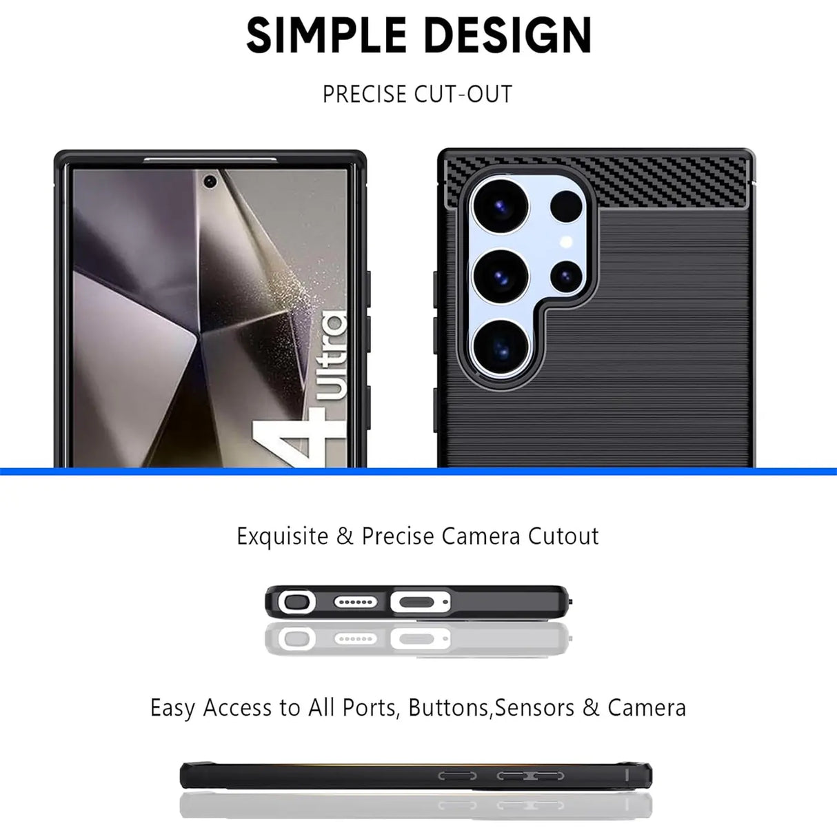 Stylische und elegante Handyhülle für Samsung Galaxy S24 Ultra in Carbonoptik