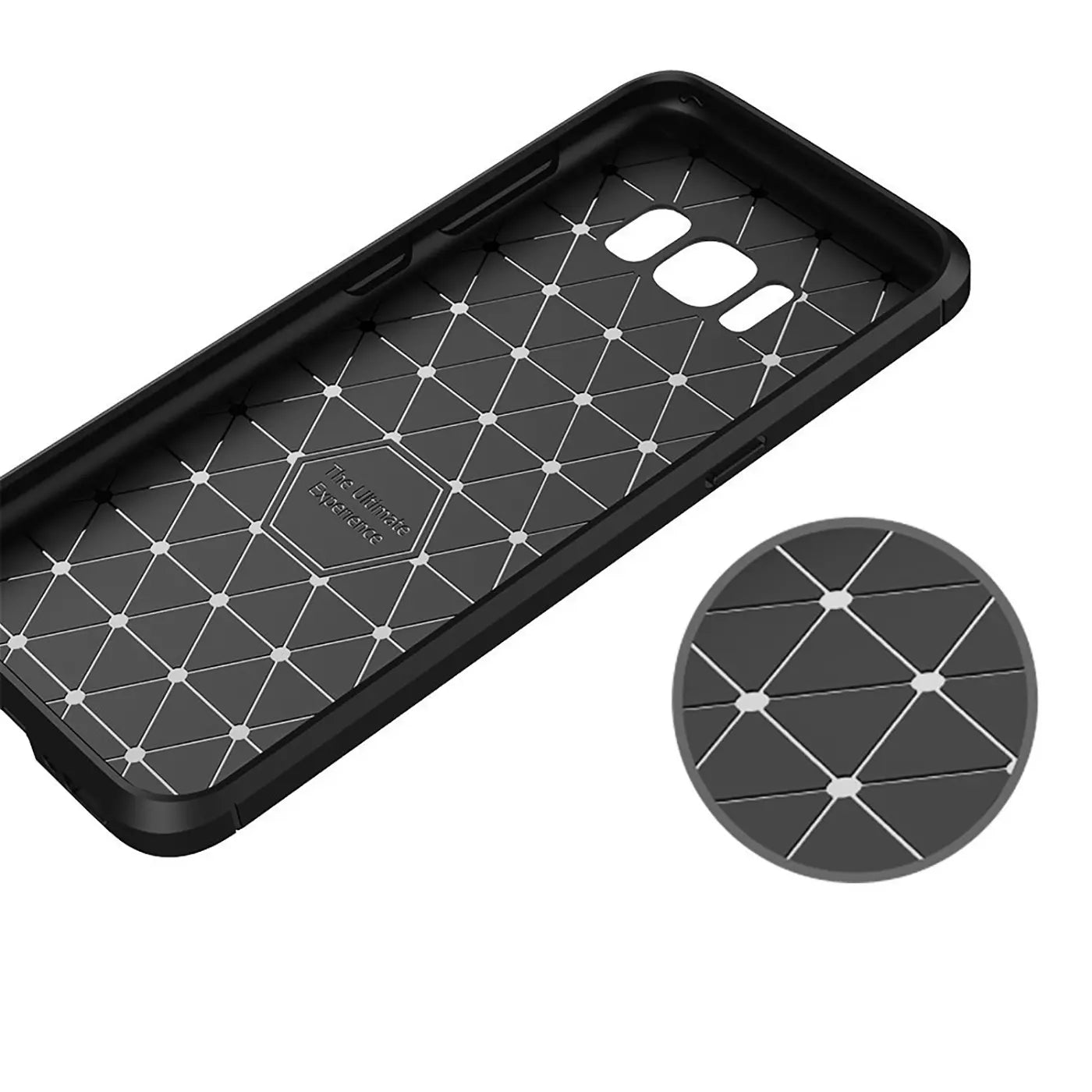 Schwarze Carbon-Hülle, Innenansicht, Muster, Ausschnitt, Samsung S8 Plus