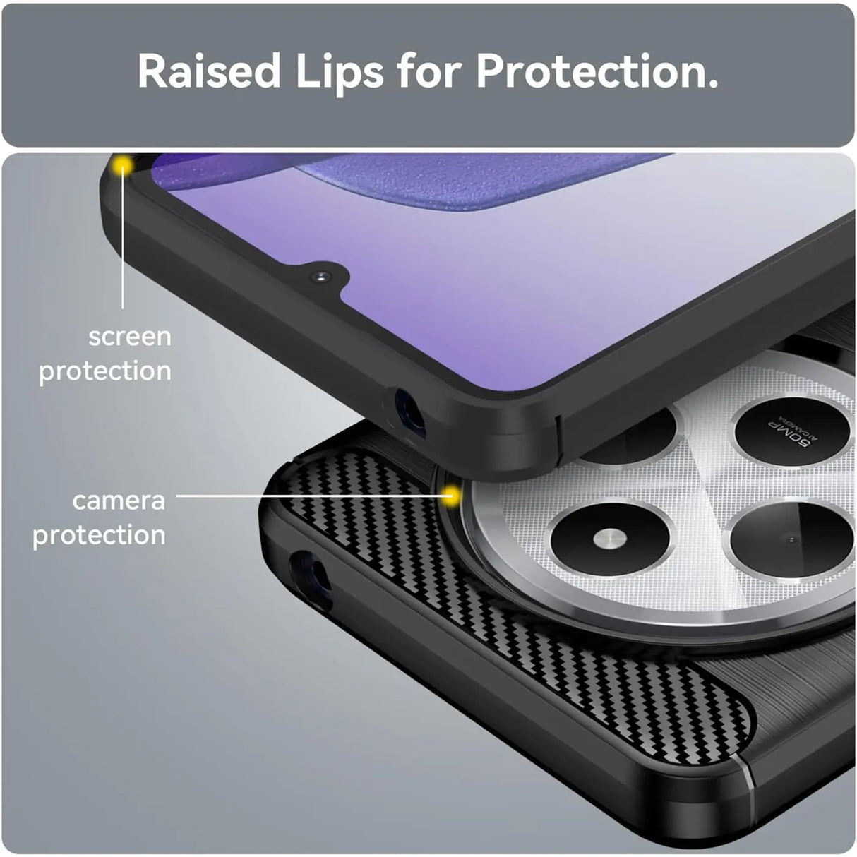 Stylische und elegante Handyhülle für Xiaomi Redmi 14C in Carbonoptik