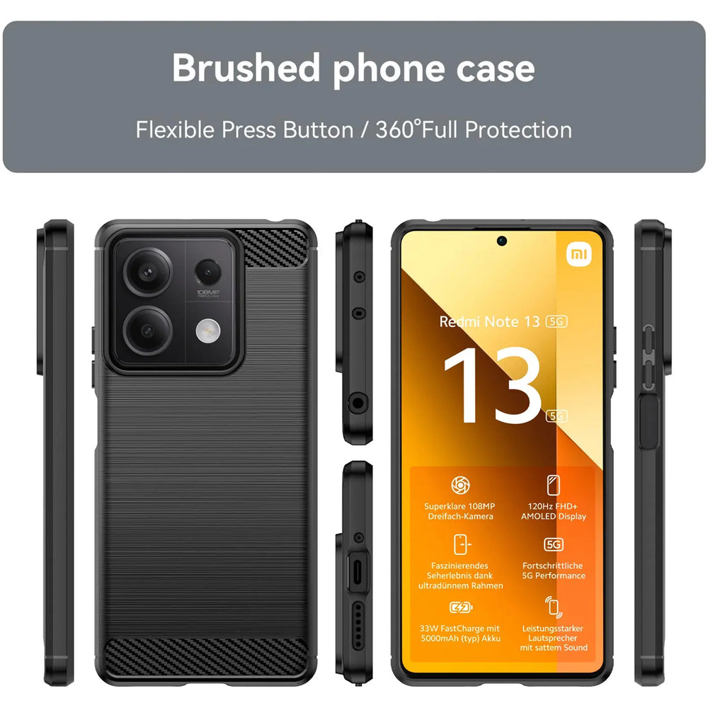 Stylische und elegante Handyhülle für Xiaomi Redmi Note 13 5G in Carbonoptik