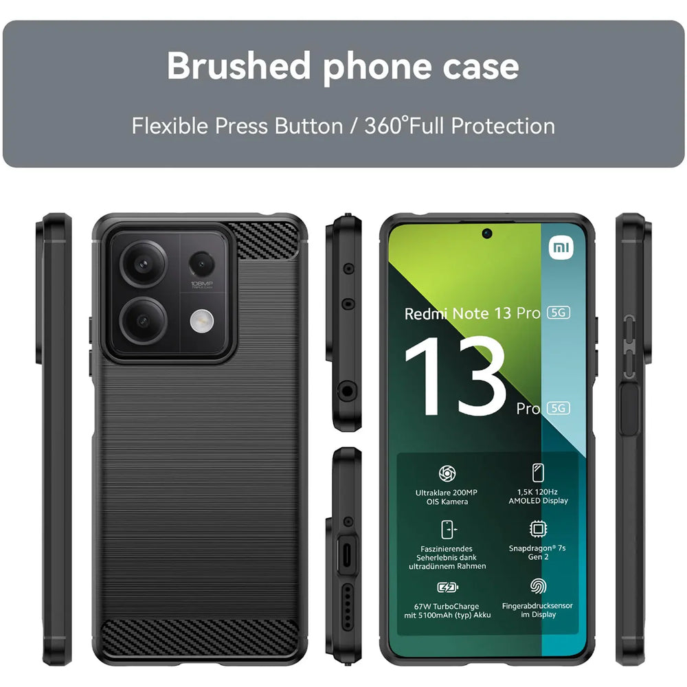Stylische und elegante Handyhülle für Xiaomi Redmi Note 13 Pro 5G in Carbonoptik
