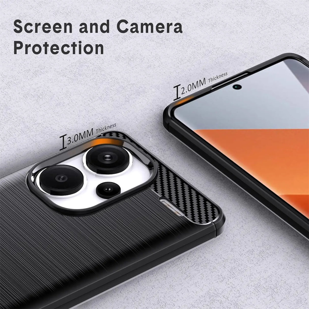 Stylische und elegante Handyhülle für Xiaomi Redmi Note 13 Pro+ 5G in Carbonoptik