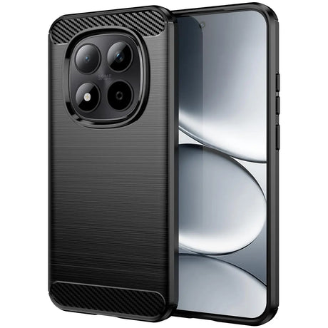 Schwarze Carbon-Hülle, von vorne/leicht schräg, zeigt Xiaomi Redmi Note 15 Pro 5G.