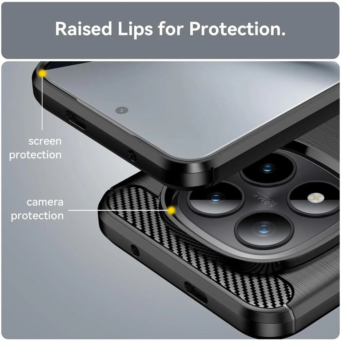 Erhöhter Rahmen für Display und Kamera