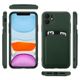 iPhone 11 Handyhülle in Grün mit Kameraschutz und Kartenfach