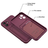 iPhone 11 Handyhülle in Lila mit Kameraschutz und Kartenfach