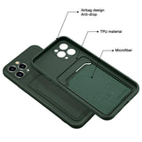 iPhone 11 Pro Handyhülle in Grün mit Kameraschutz und Kartenfach