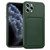 iPhone 11 Pro Max Handyhülle in Grün mit Kameraschutz und Kartenfach