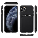 iPhone 11 Pro Max Handyhülle in Schwarz mit Kameraschutz und Kartenfach