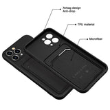 iPhone 11 Pro Max Handyhülle in Schwarz mit Kameraschutz und Kartenfach