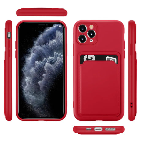 iPhone 11 Pro Handyhülle in Rot mit Kameraschutz und Kartenfach