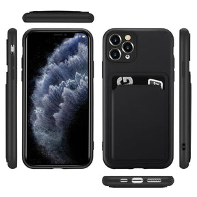 iPhone 11 Pro Handyhülle in Schwarz mit Kameraschutz und Kartenfach